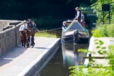: Sue Day, canal horse Bilbo, and historic butty Maria approaching Marple Aqueduct on the Lower Peak Forest Canal.




on 03 July 2015 at 15:12, image #27