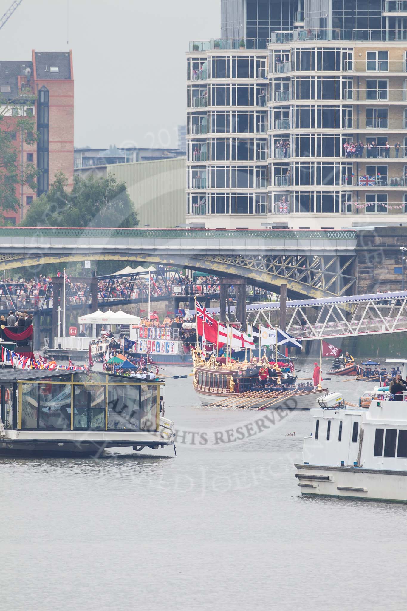 Thames Diamond Jubilee Pageant.
River Thames seen from Battersea Bridge,
London,

United Kingdom,
on 03 June 2012 at 14:34, image #53