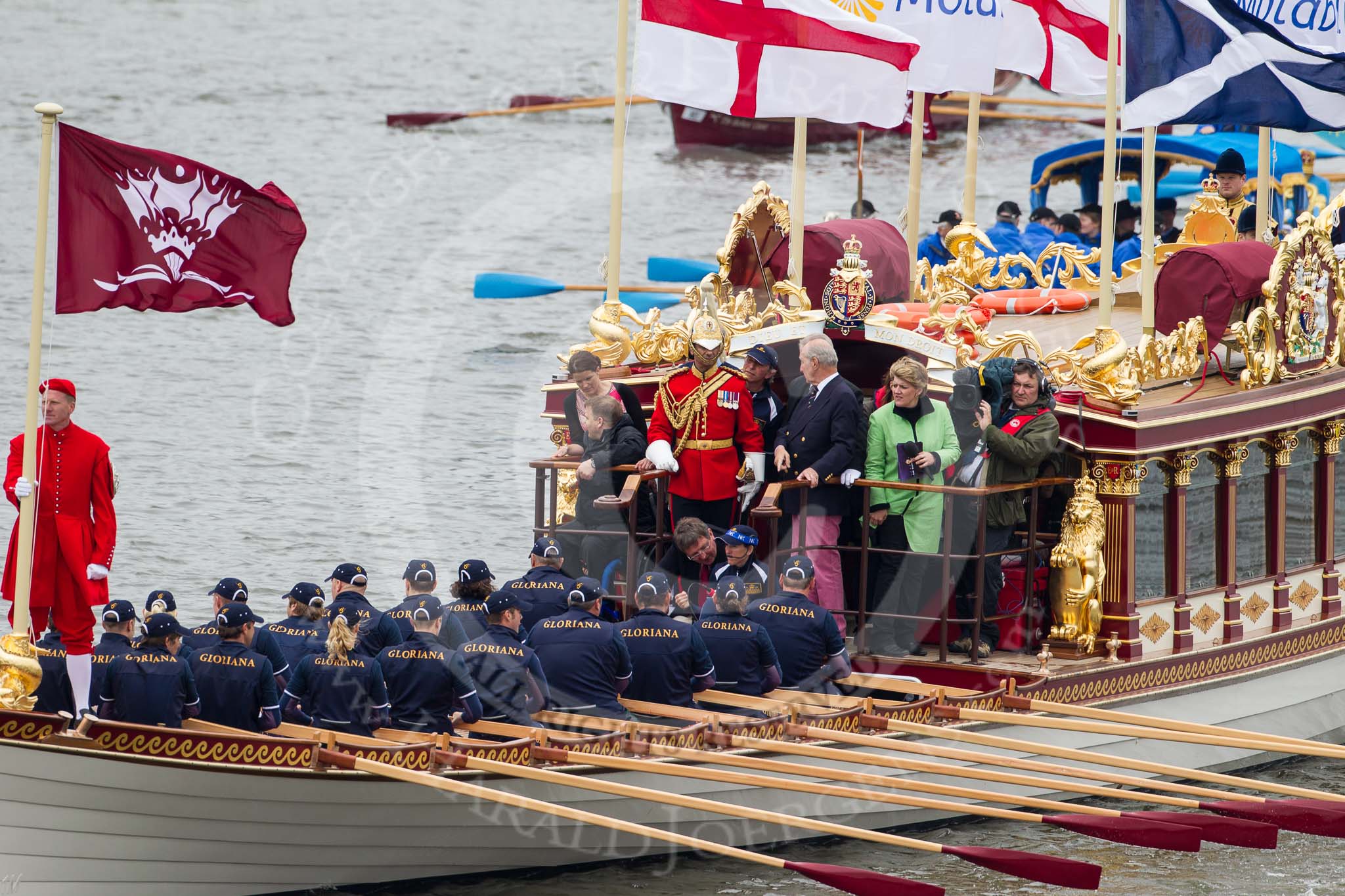 Thames Diamond Jubilee Pageant: SHALLOPS-Gloriana (M3)..
River Thames seen from Battersea Bridge,
London,

United Kingdom,
on 03 June 2012 at 14:39, image #77