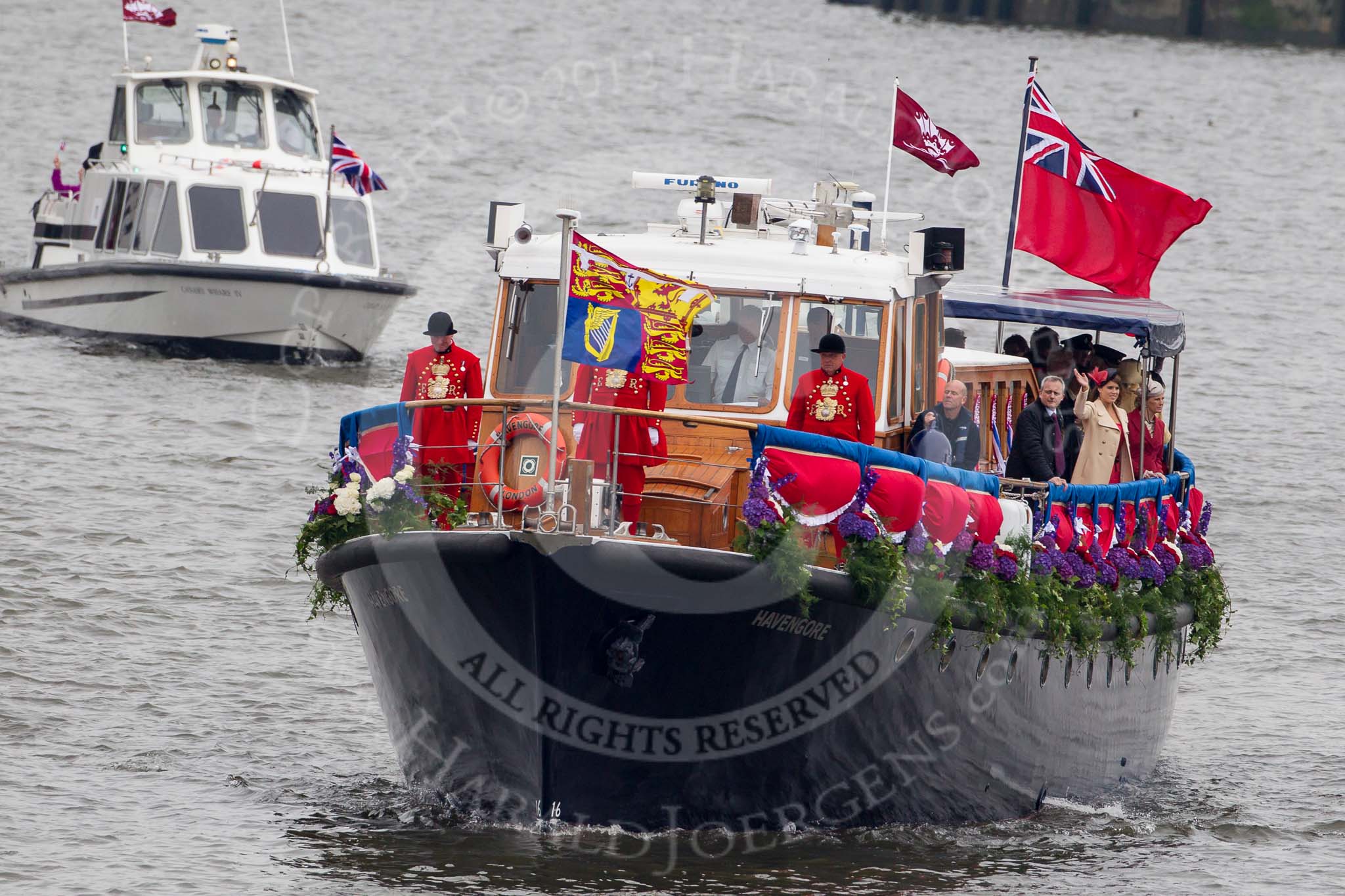 Thames Diamond Jubilee Pageant: VIPS-Havengore (V75)..
River Thames seen from Battersea Bridge,
London,

United Kingdom,
on 03 June 2012 at 14:57, image #177