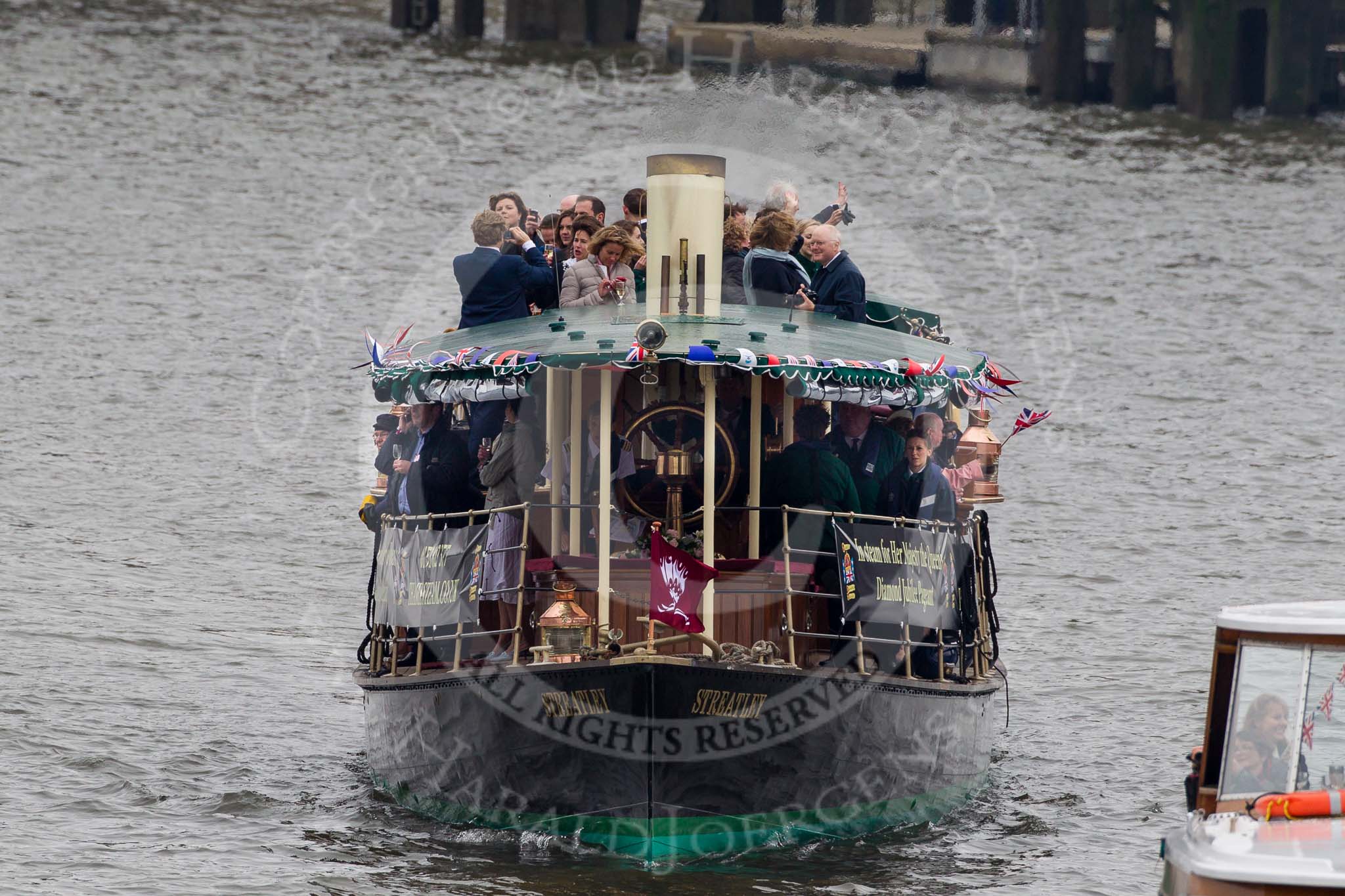 Thames Diamond Jubilee Pageant: VIPS-Streatley  (V77)..
River Thames seen from Battersea Bridge,
London,

United Kingdom,
on 03 June 2012 at 14:59, image #182