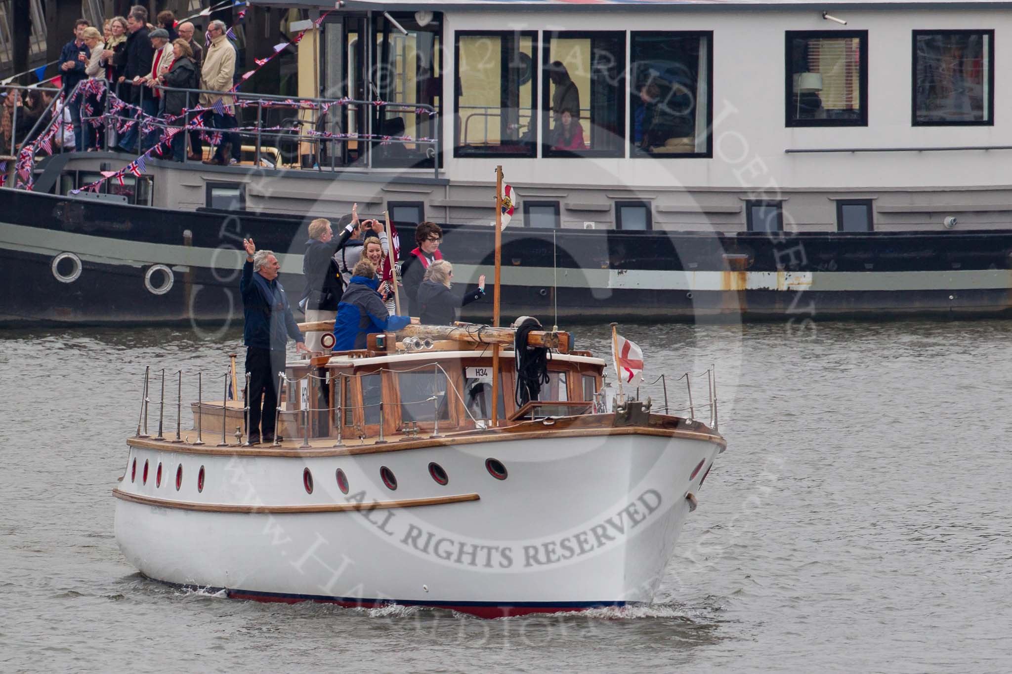 Thames Diamond Jubilee Pageant: DUNKIRK LITTLE SHIPS- Gay Ventures (H34)..
River Thames seen from Battersea Bridge,
London,

United Kingdom,
on 03 June 2012 at 15:14, image #291