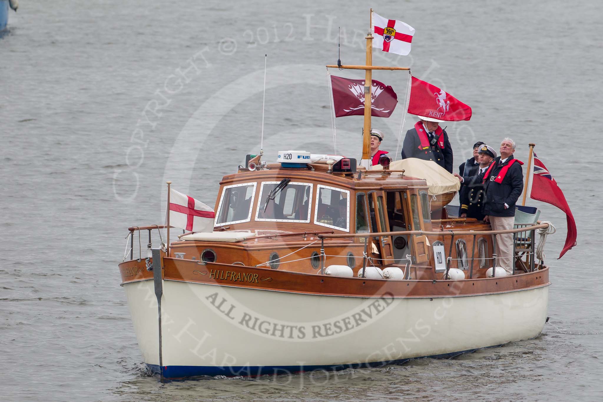 Thames Diamond Jubilee Pageant: DUNKIRK LITTLE SHIPS-Hilfranor (Kent) (H20)..
River Thames seen from Battersea Bridge,
London,

United Kingdom,
on 03 June 2012 at 15:14, image #294