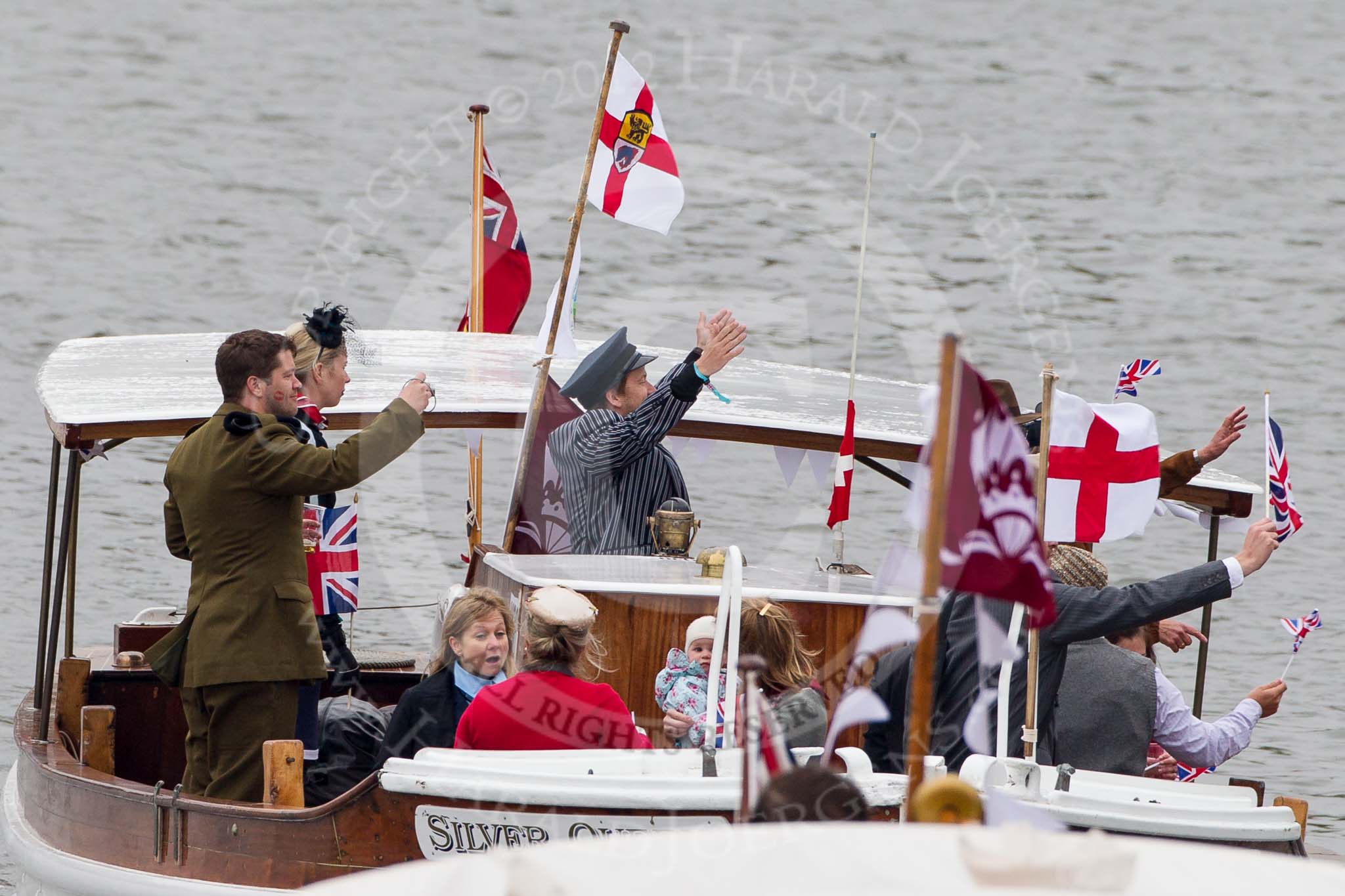 Thames Diamond Jubilee Pageant: DUNKIRK LITTLE SHIPS-Silver Queen  (H30)..
River Thames seen from Battersea Bridge,
London,

United Kingdom,
on 03 June 2012 at 15:15, image #302