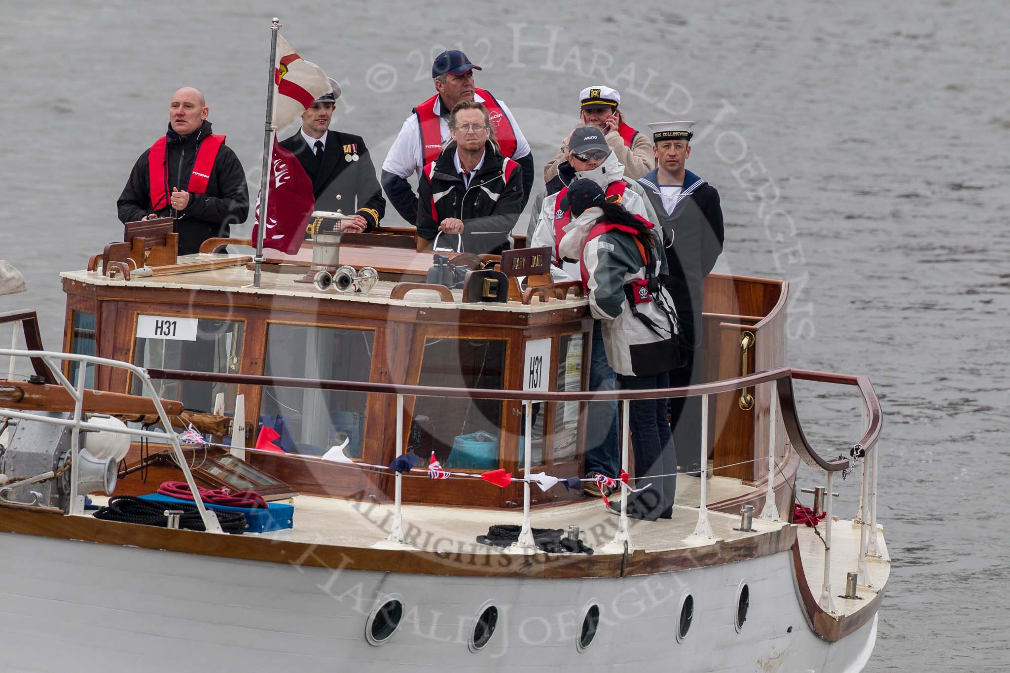 Thames Diamond Jubilee Pageant: DUNKIRK LITTLE SHIPS-Mary Jane (H31)..
River Thames seen from Battersea Bridge,
London,

United Kingdom,
on 03 June 2012 at 15:16, image #306