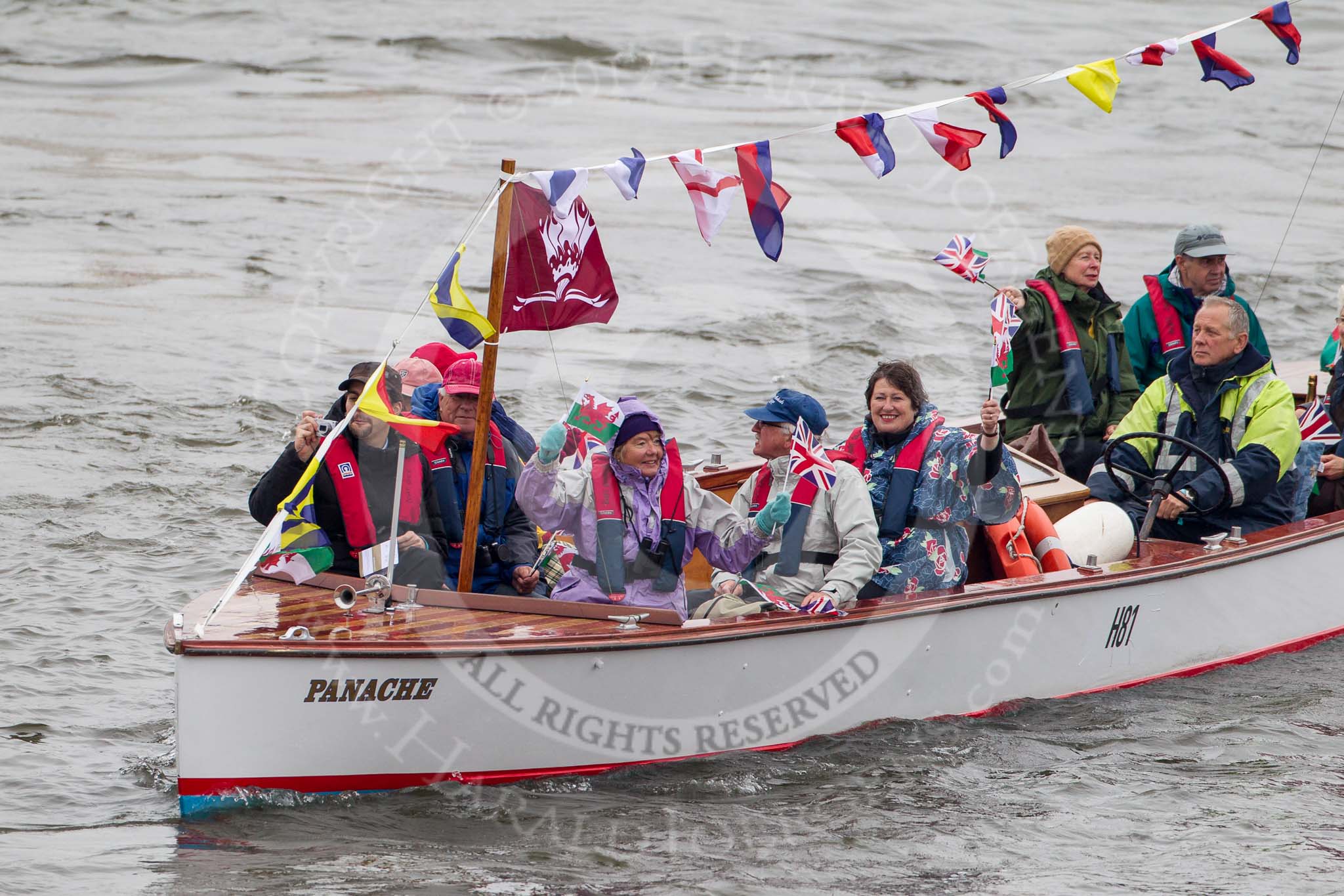 Thames Diamond Jubilee Pageant: MOTOR CRUISES/YACHTS-Panache (Wales) (H81)..
River Thames seen from Battersea Bridge,
London,

United Kingdom,
on 03 June 2012 at 15:26, image #359