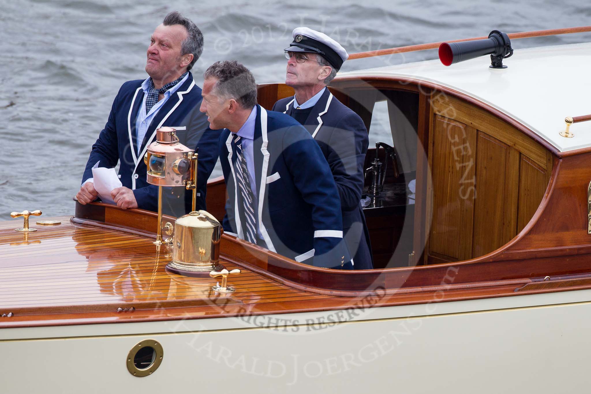 Thames Diamond Jubilee Pageant: MOTOR CRUISES/YACHTS- Islay (H85)..
River Thames seen from Battersea Bridge,
London,

United Kingdom,
on 03 June 2012 at 15:27, image #367