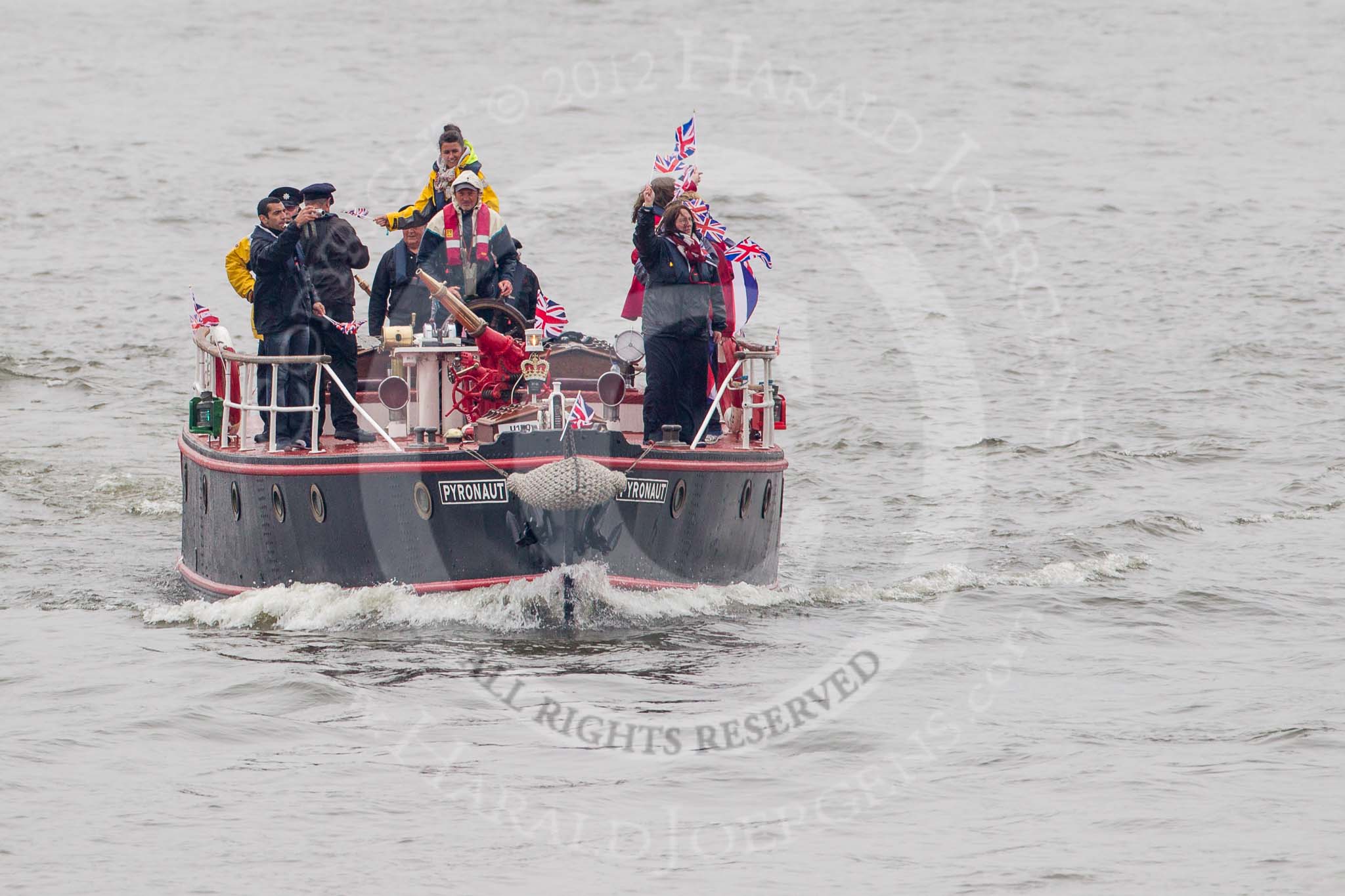 Thames Diamond Jubilee Pageant: FIREBOATS-Pyronaut (Bristol) (H159)..
River Thames seen from Battersea Bridge,
London,

United Kingdom,
on 03 June 2012 at 15:38, image #409