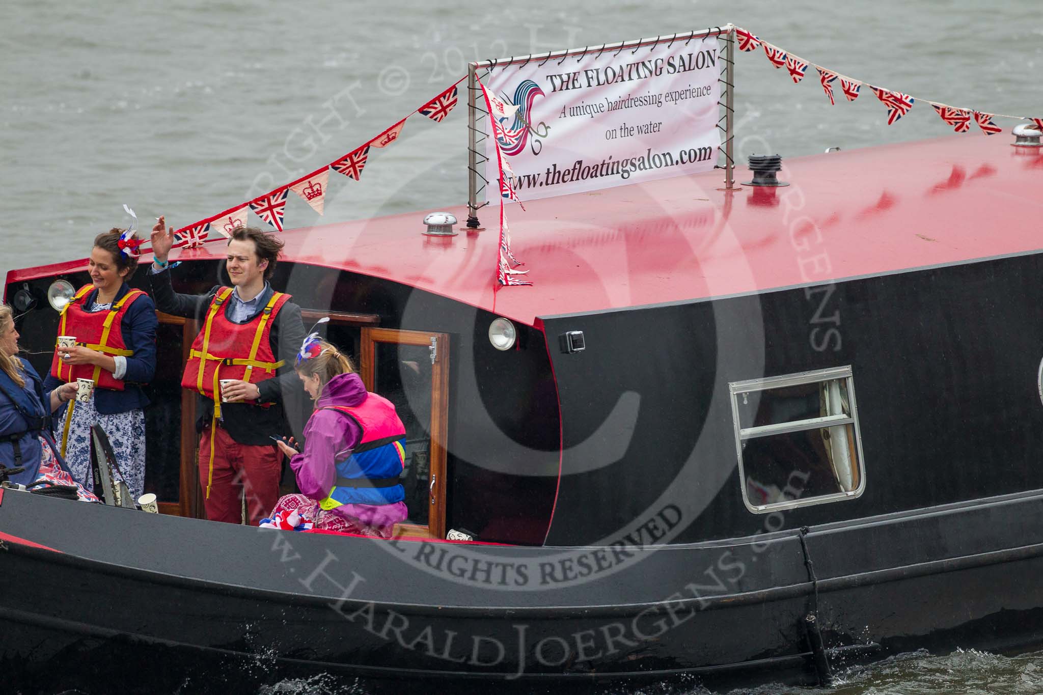 Thames Diamond Jubilee Pageant.
River Thames seen from Battersea Bridge,
London,

United Kingdom,
on 03 June 2012 at 15:58, image #479