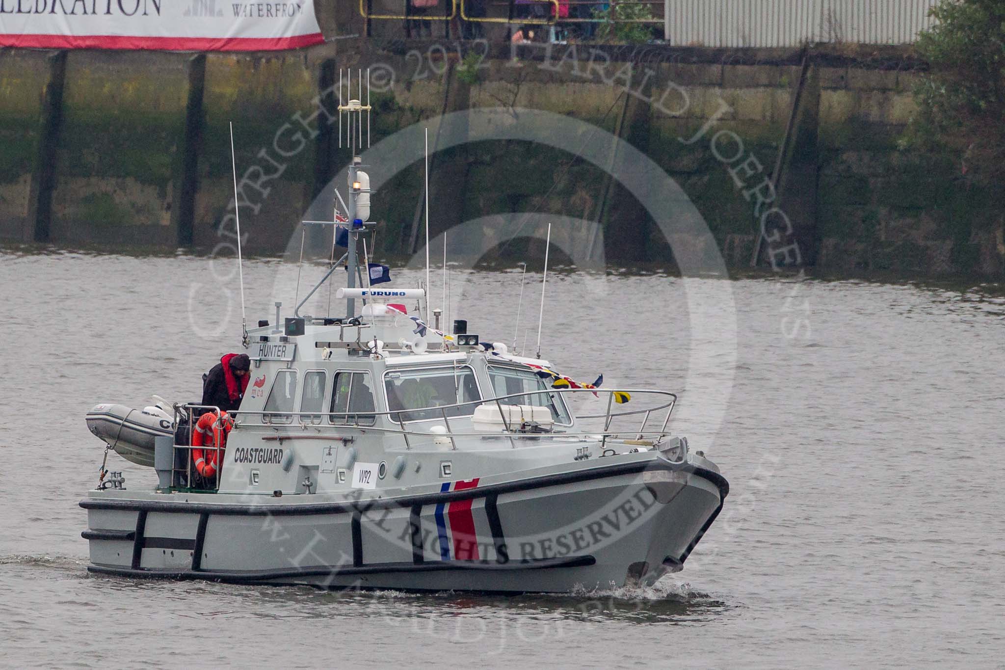 Thames Diamond Jubilee Pageant: PLA, MCA & EA VESSELS-MCA Hunter (W92)..
River Thames seen from Battersea Bridge,
London,

United Kingdom,
on 03 June 2012 at 16:05, image #515