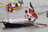 Thames Diamond Jubilee Pageant: VIKING LONGBOAT & INVASION CRAFT-Honourable Artillery Comapny (M38)..
River Thames seen from Battersea Bridge,
London,

United Kingdom,
on 03 June 2012 at 14:41, image #91