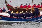Thames Diamond Jubilee Pageant: VIKING LONGBOAT & INVASION CRAFT-William Riley of Birmingham & Leamington (M39) and Vital Spark (Isle of Man) (M40)..
River Thames seen from Battersea Bridge,
London,

United Kingdom,
on 03 June 2012 at 14:43, image #102