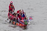 Thames Diamond Jubilee Pageant: DRAGON BOATS-Racing Dragons/Red Lotus (M183)..
River Thames seen from Battersea Bridge,
London,

United Kingdom,
on 03 June 2012 at 14:48, image #131