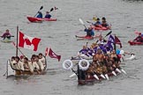 Thames Diamond Jubilee Pageant: WAKA & CANOE-Te Hono ki Aoteroa ( New Zealand) (M193), Lootaas (Canada) (M194)..
River Thames seen from Battersea Bridge,
London,

United Kingdom,
on 03 June 2012 at 14:49, image #134