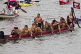 Thames Diamond Jubilee Pageant: WAKA & CANOE-Te Hono ki Aoteroa
 (New Zealand) (M193)..
River Thames seen from Battersea Bridge,
London,

United Kingdom,
on 03 June 2012 at 14:49, image #139