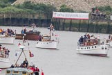 Thames Diamond Jubilee Pageant: DUNKIRK LITTLE SHIPS-Sundowner(H11), Lazy Days (H15) and New Britannica (H22)..
River Thames seen from Battersea Bridge,
London,

United Kingdom,
on 03 June 2012 at 15:10, image #252