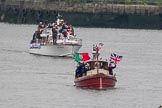 Thames Diamond Jubilee Pageant: FORCES-Collie (H70) and MOTOR CRUISES/YACHTS Lady Valletta (Roxburgh, Ettrick & Lauderdale) (H76)..
River Thames seen from Battersea Bridge,
London,

United Kingdom,
on 03 June 2012 at 15:23, image #340