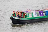 Thames Diamond Jubilee Pageant: NARROW BOATS- Centenary (Warwickshire) (R75)..
River Thames seen from Battersea Bridge,
London,

United Kingdom,
on 03 June 2012 at 15:54, image #457