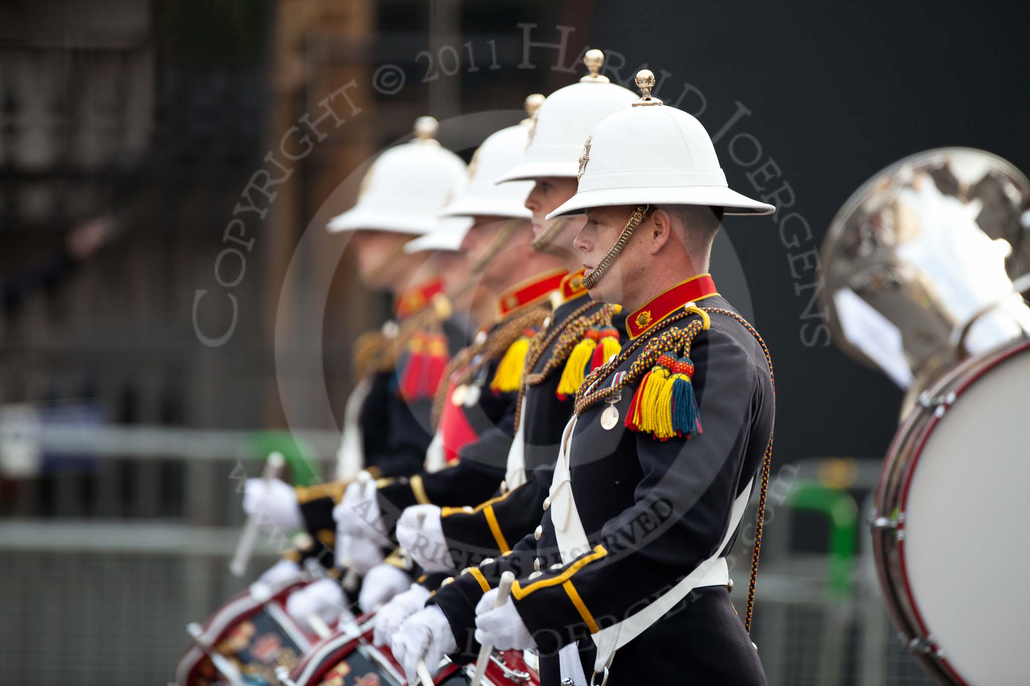 The Lord Mayor's Show 2011: The Band of Her Majesty's Royal Marines Collingwood (http://www.royalmarinesbands.co.uk/reference/band_cwood.htm)..
Opposite Mansion House, City of London,
London,
-,
United Kingdom,
on 12 November 2011 at 10:22, image #5