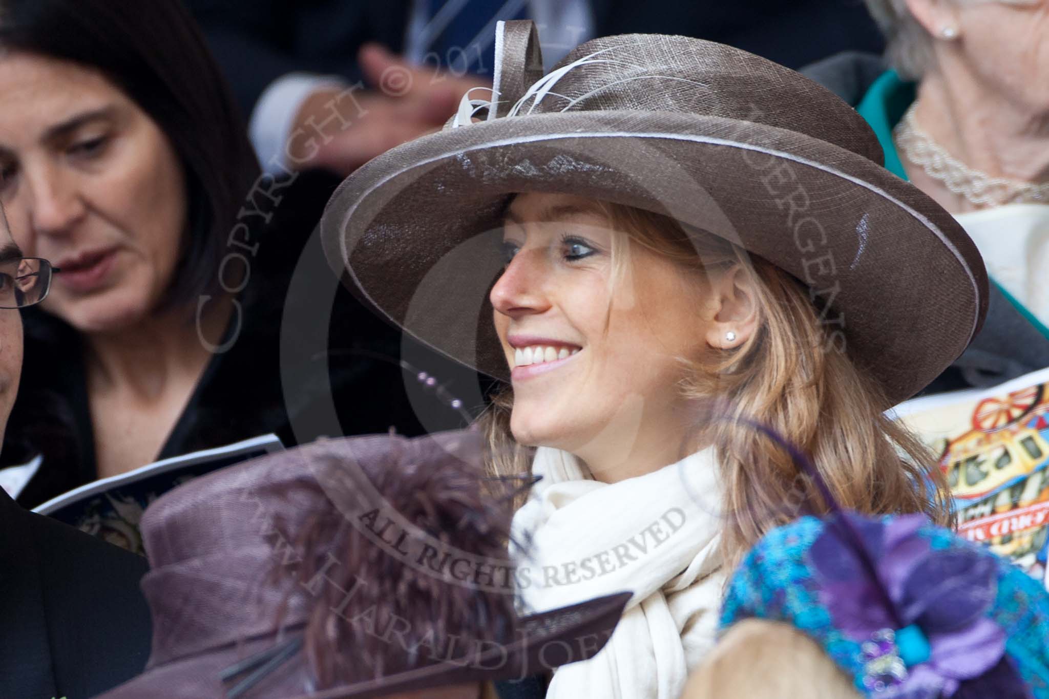 The Lord Mayor's Show 2011: On the balcony in front of Mansion House the daughter of the new Lord Mayor, Sophie Wootton..
Opposite Mansion House, City of London,
London,
-,
United Kingdom,
on 12 November 2011 at 10:42, image #13