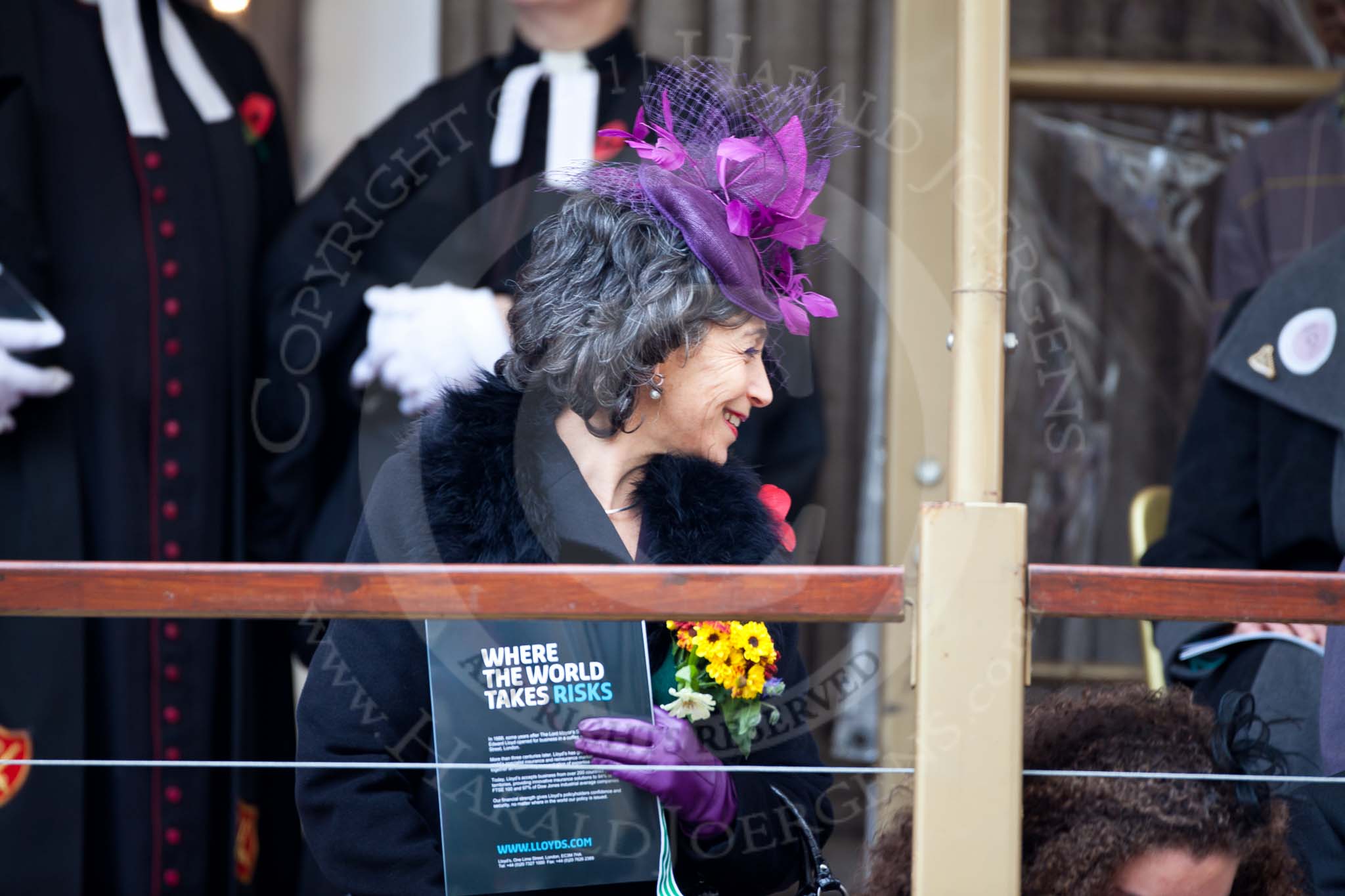 The Lord Mayor's Show 2011: Can't say who the lady with the colourful hat is, unfortunately!.
Opposite Mansion House, City of London,
London,
-,
United Kingdom,
on 12 November 2011 at 10:47, image #15