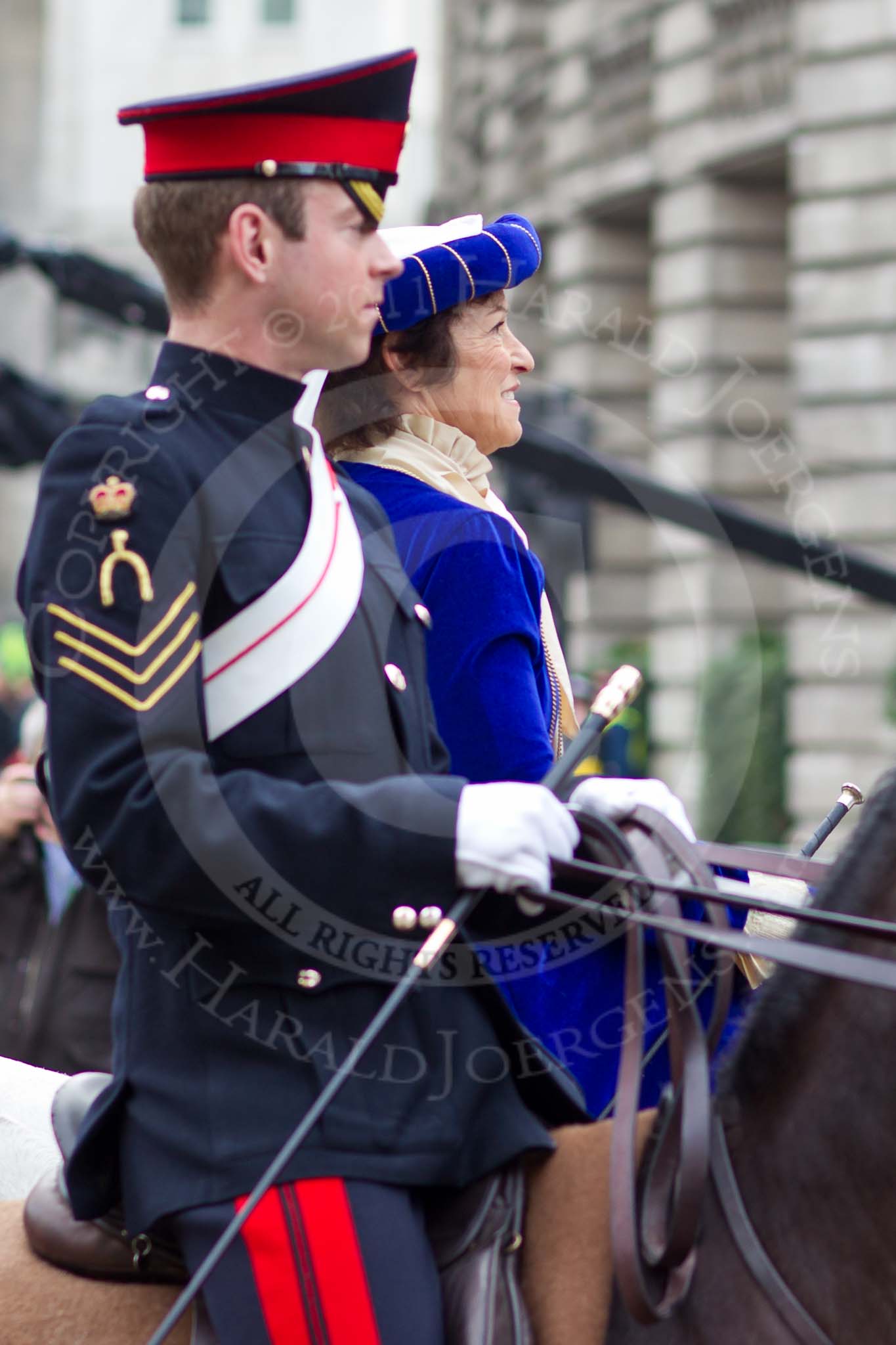 Photo 111112_113213_1D4_9281HaraldJoergens_ The Lord Mayor's Show 2011: The Worshipful Company of Loriners - here with a Riding Instructor from The Life Guards. (http://www.loriner.co.uk/)..
Opposite Mansion House, City of London,
London,
-,
United Kingdom,
on 12 November 2011 at 11:32, image #334