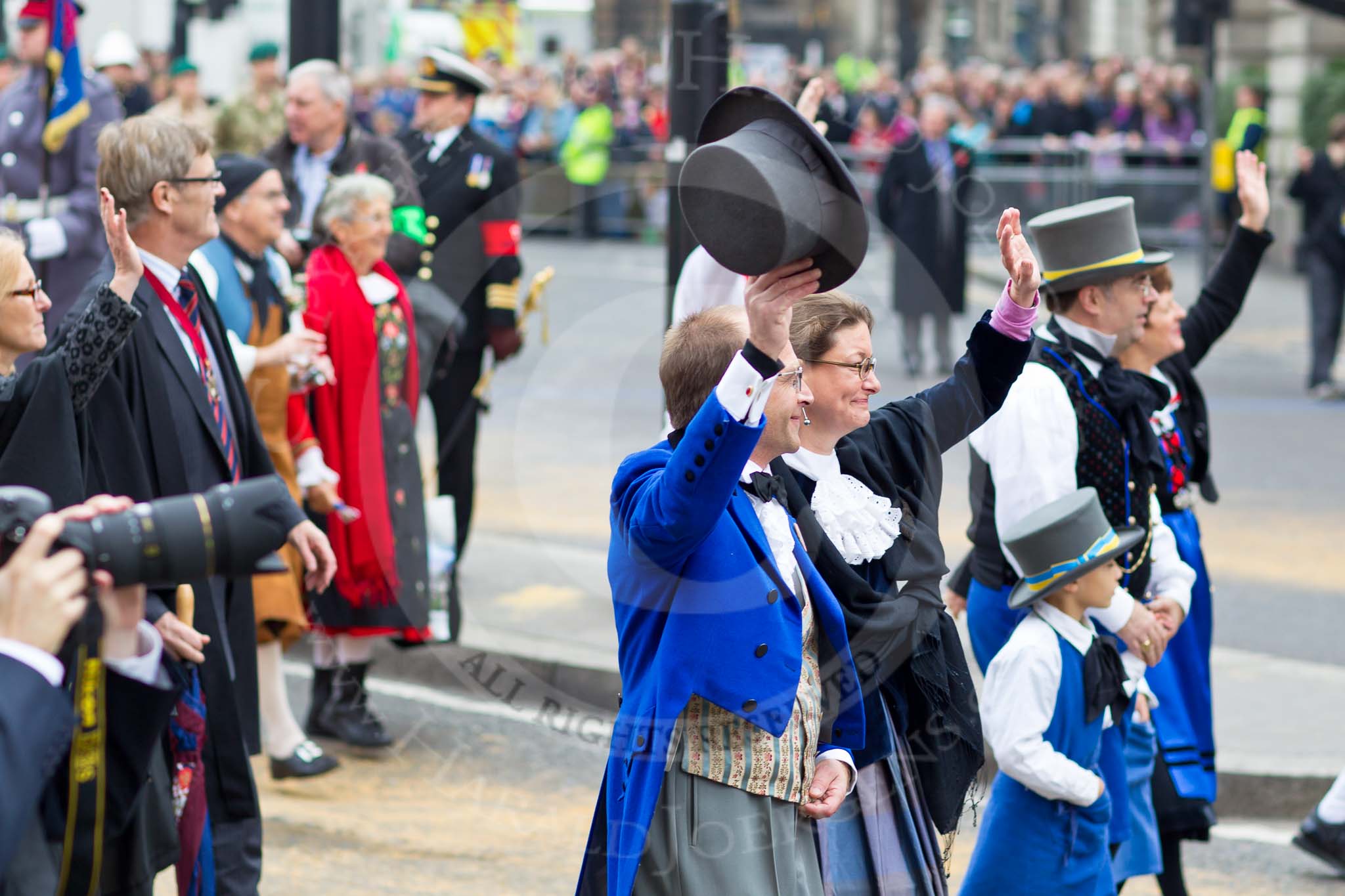 The Lord Mayor's Show 2011: The Guilds of Zurich. The wives of the Guild members in traditional clothes, often inherited from generation to generation..
Opposite Mansion House, City of London,
London,
-,
United Kingdom,
on 12 November 2011 at 11:41, image #426