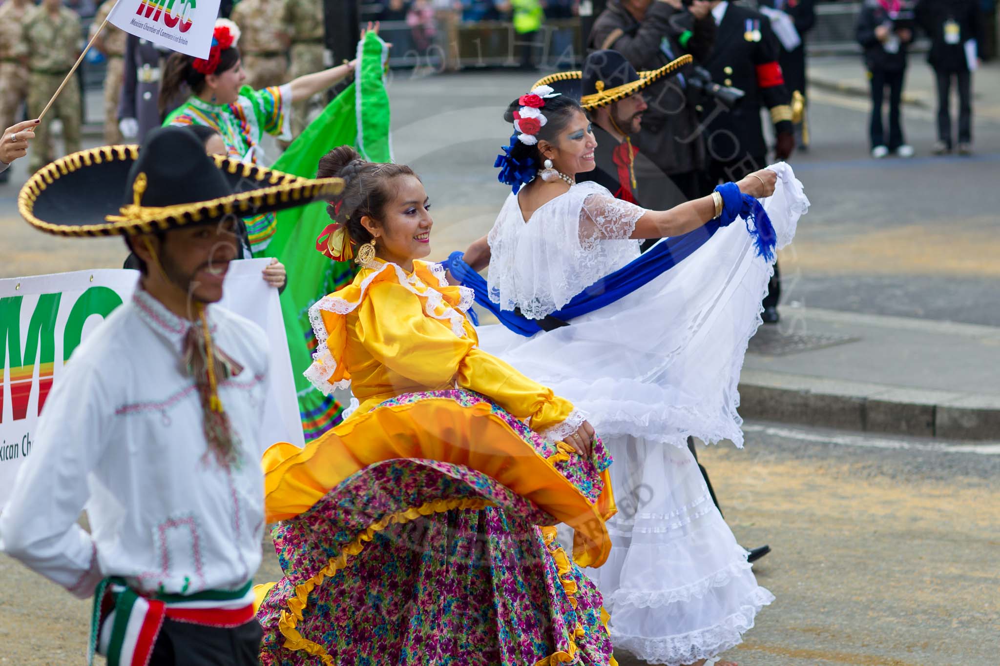 The Lord Mayor's Show 2011: Mexican Chamber of Commerce..
Opposite Mansion House, City of London,
London,
-,
United Kingdom,
on 12 November 2011 at 11:46, image #481