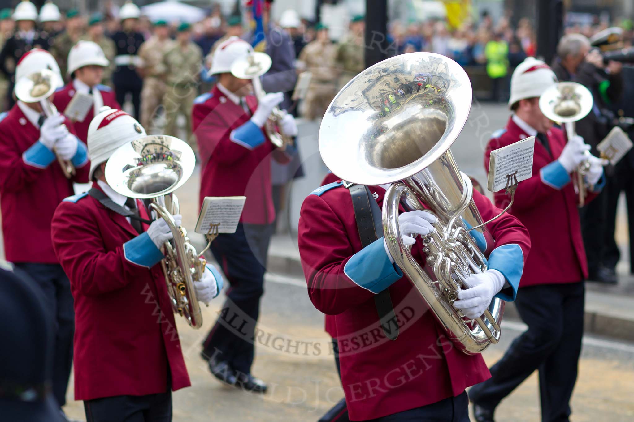 The Lord Mayor's Show 2011: Household Troops Band of the Salvation Army (http://www.householdtroopsband.co.uk/)..
Opposite Mansion House, City of London,
London,
-,
United Kingdom,
on 12 November 2011 at 11:47, image #488