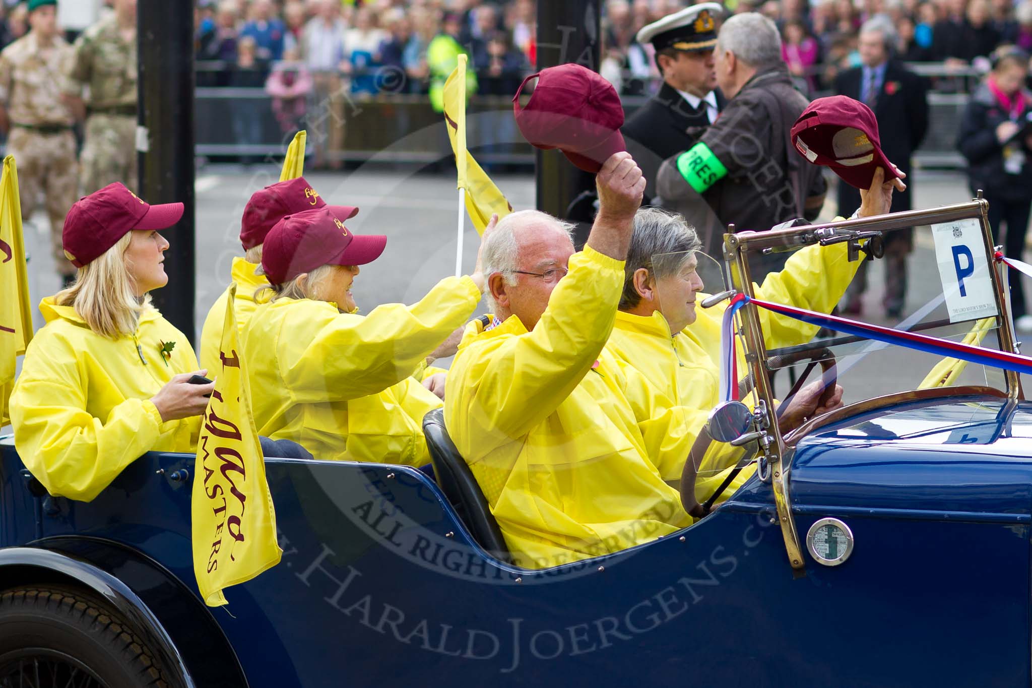 The Lord Mayor's Show 2011: The Figaro Masters, here with a vintage Alvis Silver Eagle car..
Opposite Mansion House, City of London,
London,
-,
United Kingdom,
on 12 November 2011 at 11:47, image #491