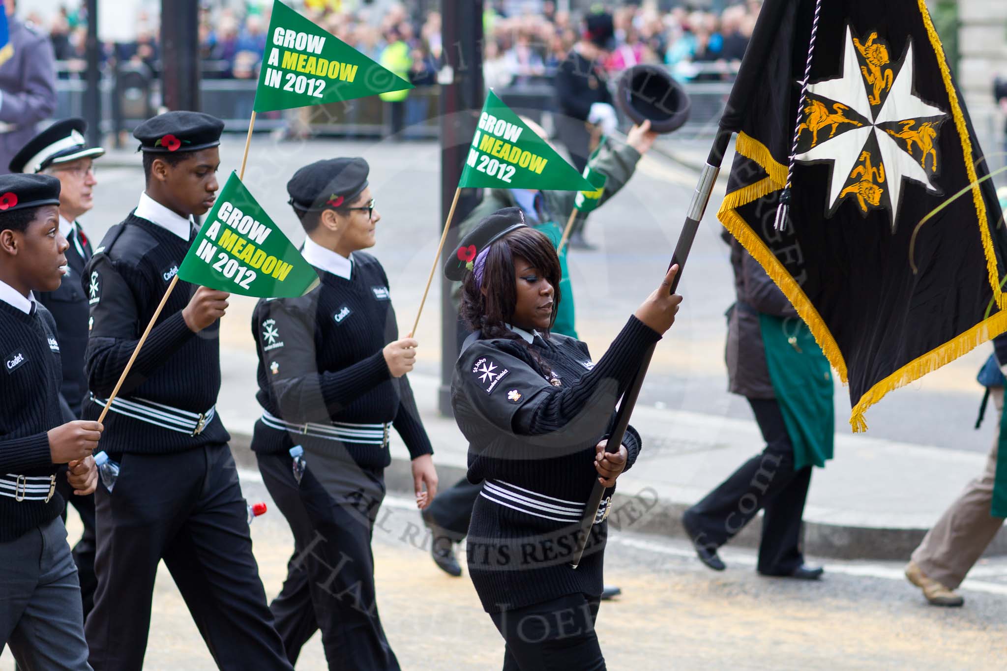 The Lord Mayor's Show 2011: The Worshipful Company of Gardeners. here with Cadets from St John Ambulance..
Opposite Mansion House, City of London,
London,
-,
United Kingdom,
on 12 November 2011 at 11:48, image #502