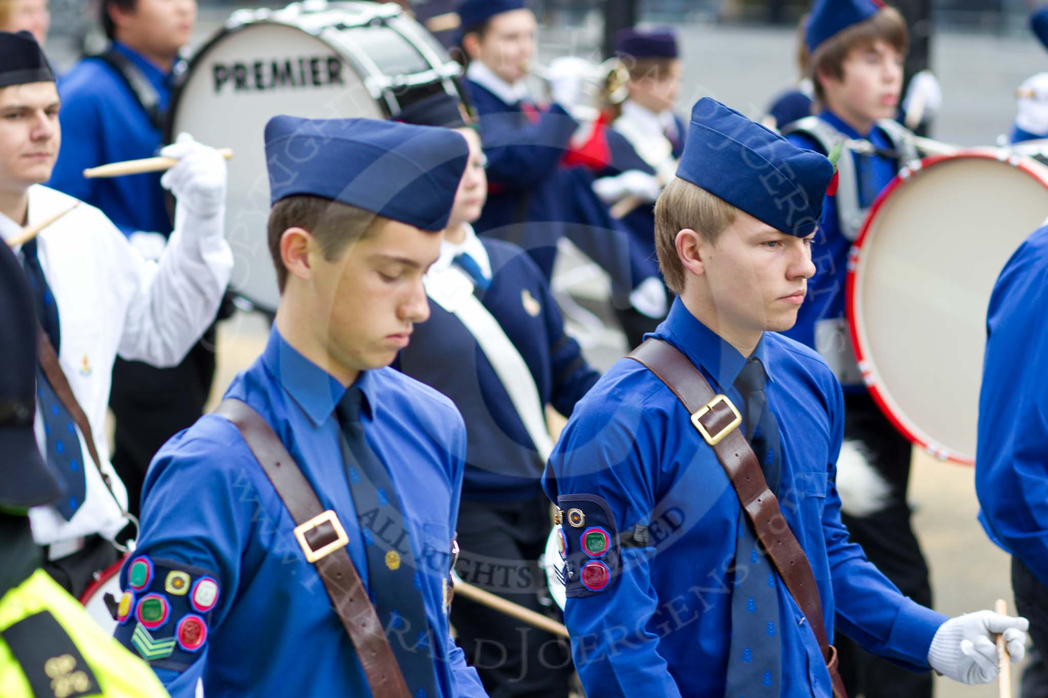 The Lord Mayor's Show 2011: London Massed Bugle Band..
Opposite Mansion House, City of London,
London,
-,
United Kingdom,
on 12 November 2011 at 11:57, image #572