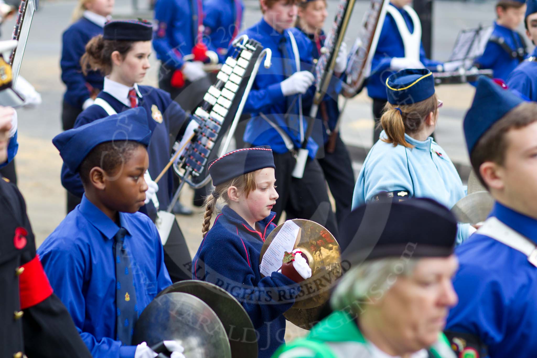 The Lord Mayor's Show 2011: London Massed Bugle Band..
Opposite Mansion House, City of London,
London,
-,
United Kingdom,
on 12 November 2011 at 11:57, image #573