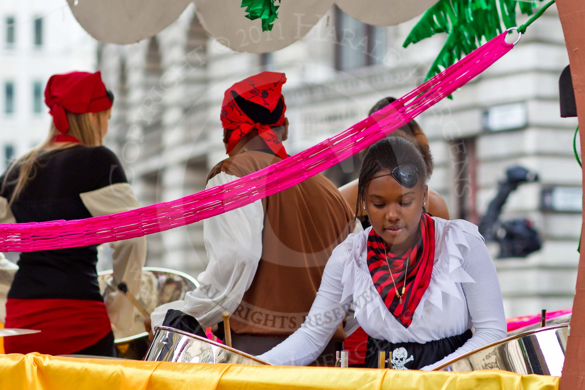 The Lord Mayor's Show 2011: Pan Nation, the newest steel pan band to erupt from North London..
Opposite Mansion House, City of London,
London,
-,
United Kingdom,
on 12 November 2011 at 11:59, image #588