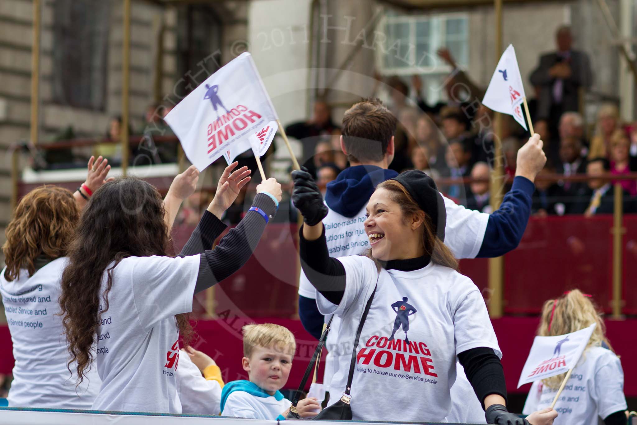 The Lord Mayor's Show 2011: Coming Home (helping to house ex-Service people, http://www.haighousingtrust.org.uk/)..
Opposite Mansion House, City of London,
London,
-,
United Kingdom,
on 12 November 2011 at 12:02, image #618