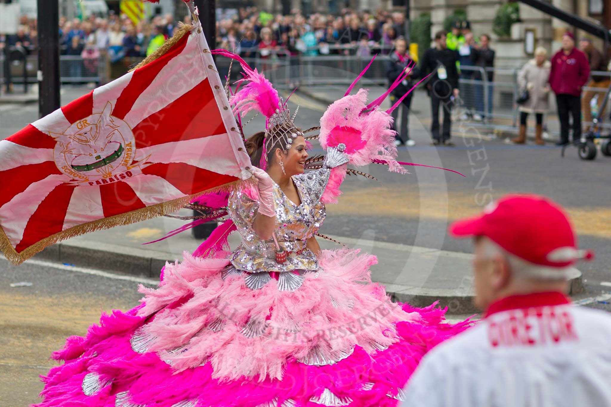 The Lord Mayor's Show 2011: Paraiso School of Samba (http://www.paraisosamba.co.uk/)..
Opposite Mansion House, City of London,
London,
-,
United Kingdom,
on 12 November 2011 at 12:02, image #621