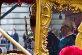 The Lord Mayor's Show 2011: The Sword Bearer, Col. Richard Martin, and the Sergeant of Arms in the stage coach, arriving at Mansion House..
Opposite Mansion House, City of London,
London,
-,
United Kingdom,
on 12 November 2011 at 10:51, image #38