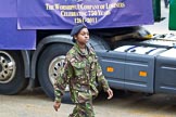 The Lord Mayor's Show 2011: The Worshipful Company of Loriners (http://www.loriner.co.uk/) a female Cadet Sergeant from the Army Cadet Force (ACF) in front of the float..
Opposite Mansion House, City of London,
London,
-,
United Kingdom,
on 12 November 2011 at 11:32, image #338