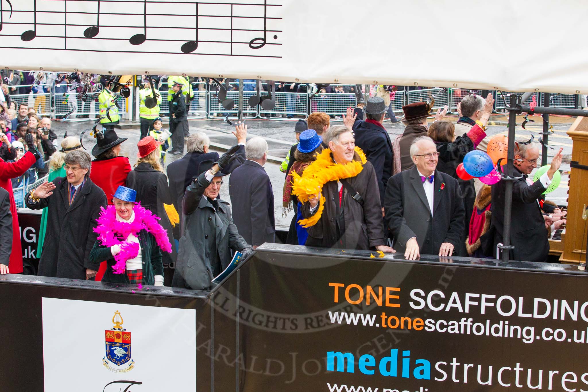 Lord Mayor's Show 2012: Entry 3, Worshupful Company of Musicians..
Press stand opposite Mansion House, City of London,
London,
Greater London,
United Kingdom,
on 10 November 2012 at 11:00, image #188