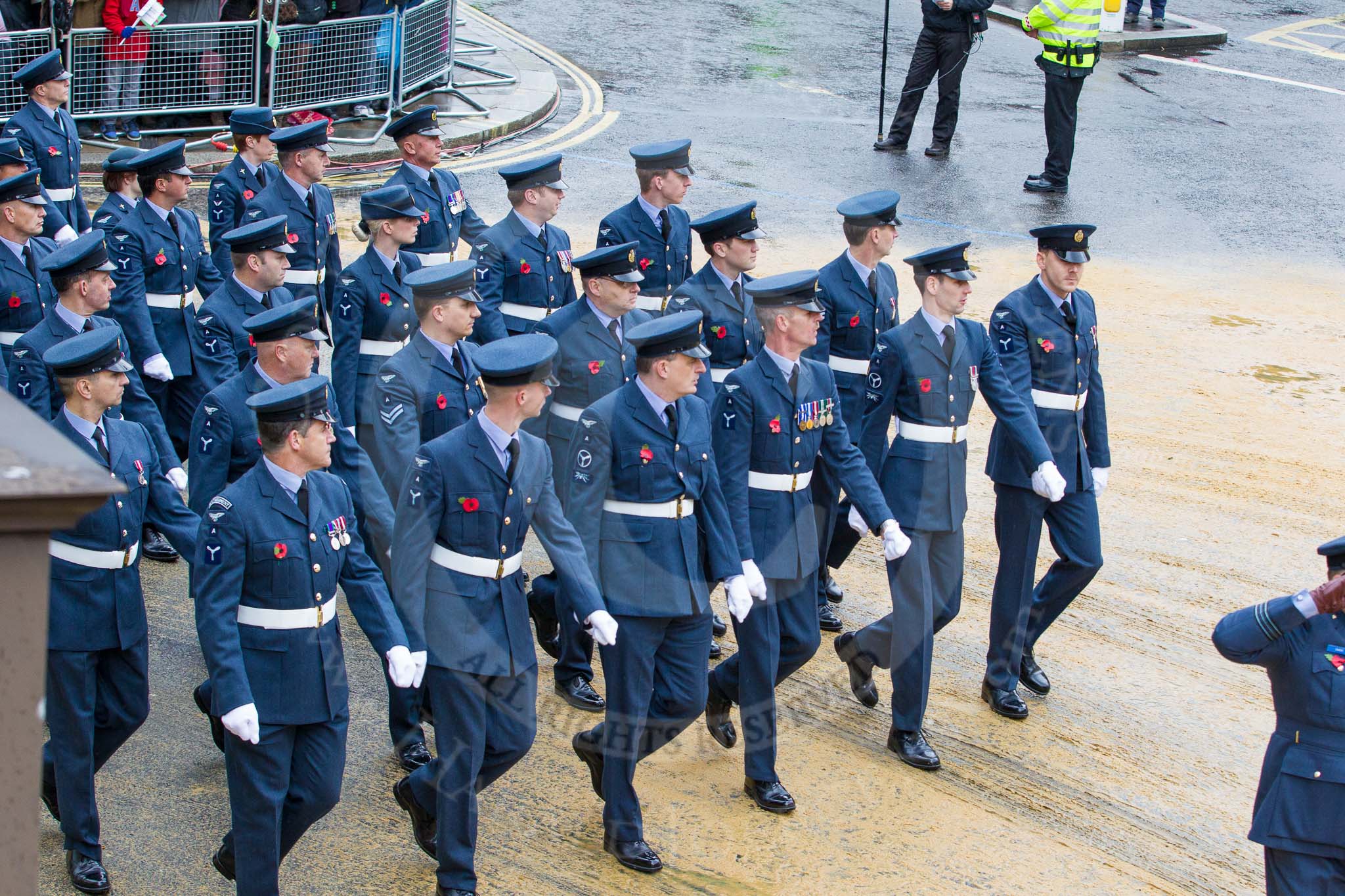 Lord Mayor's Show 2012: Entry 18 - RAF, the Royal Air Force..
Press stand opposite Mansion House, City of London,
London,
Greater London,
United Kingdom,
on 10 November 2012 at 11:08, image #347
