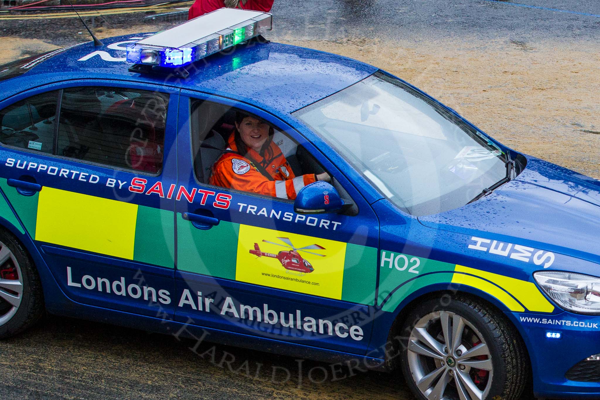 Lord Mayor's Show 2012: Entry 20 - London Air Ambulance..
Press stand opposite Mansion House, City of London,
London,
Greater London,
United Kingdom,
on 10 November 2012 at 11:08, image #358