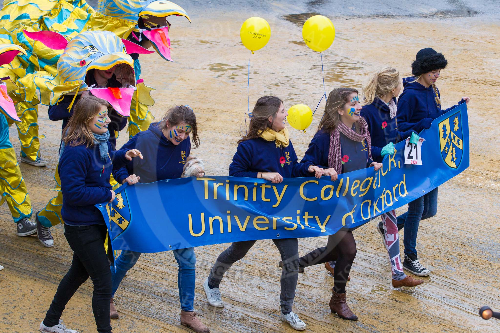 Lord Mayor's Show 2012: Entry 21 - Trinity College Oxford..
Press stand opposite Mansion House, City of London,
London,
Greater London,
United Kingdom,
on 10 November 2012 at 11:09, image #369