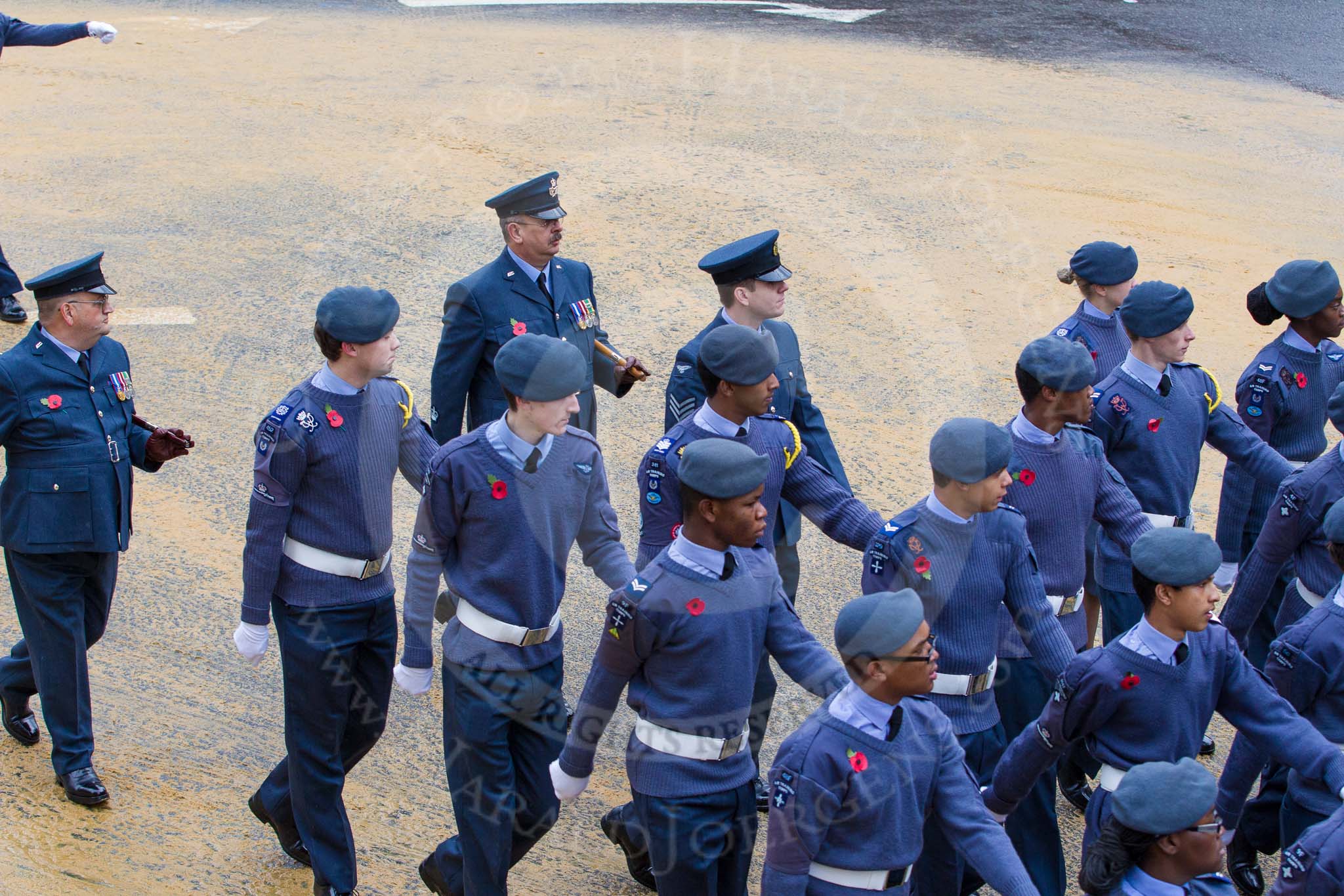 Lord Mayor's Show 2012: Entry 24 - Air Training Corps, the Air Cadets is the world's largest youth air training organisation..
Press stand opposite Mansion House, City of London,
London,
Greater London,
United Kingdom,
on 10 November 2012 at 11:10, image #409