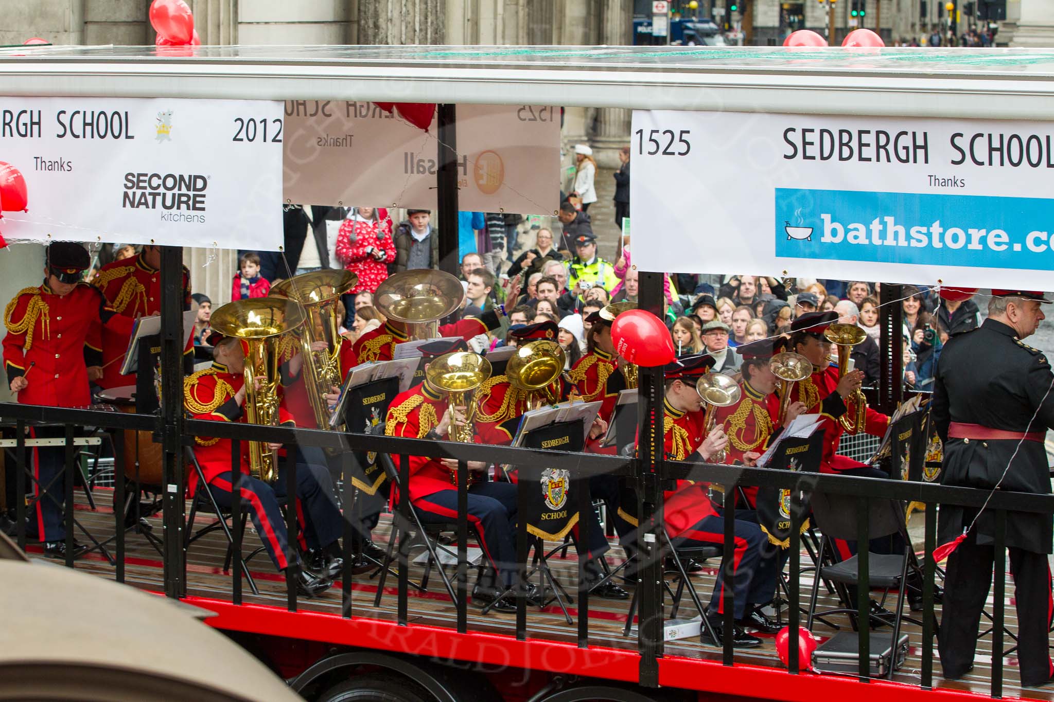 Lord Mayor's Show 2012: Entry 56 - Sedbergh School., where Lord Mayor Roger Gifford was educacted, with its CCF band..
Press stand opposite Mansion House, City of London,
London,
Greater London,
United Kingdom,
on 10 November 2012 at 11:25, image #741