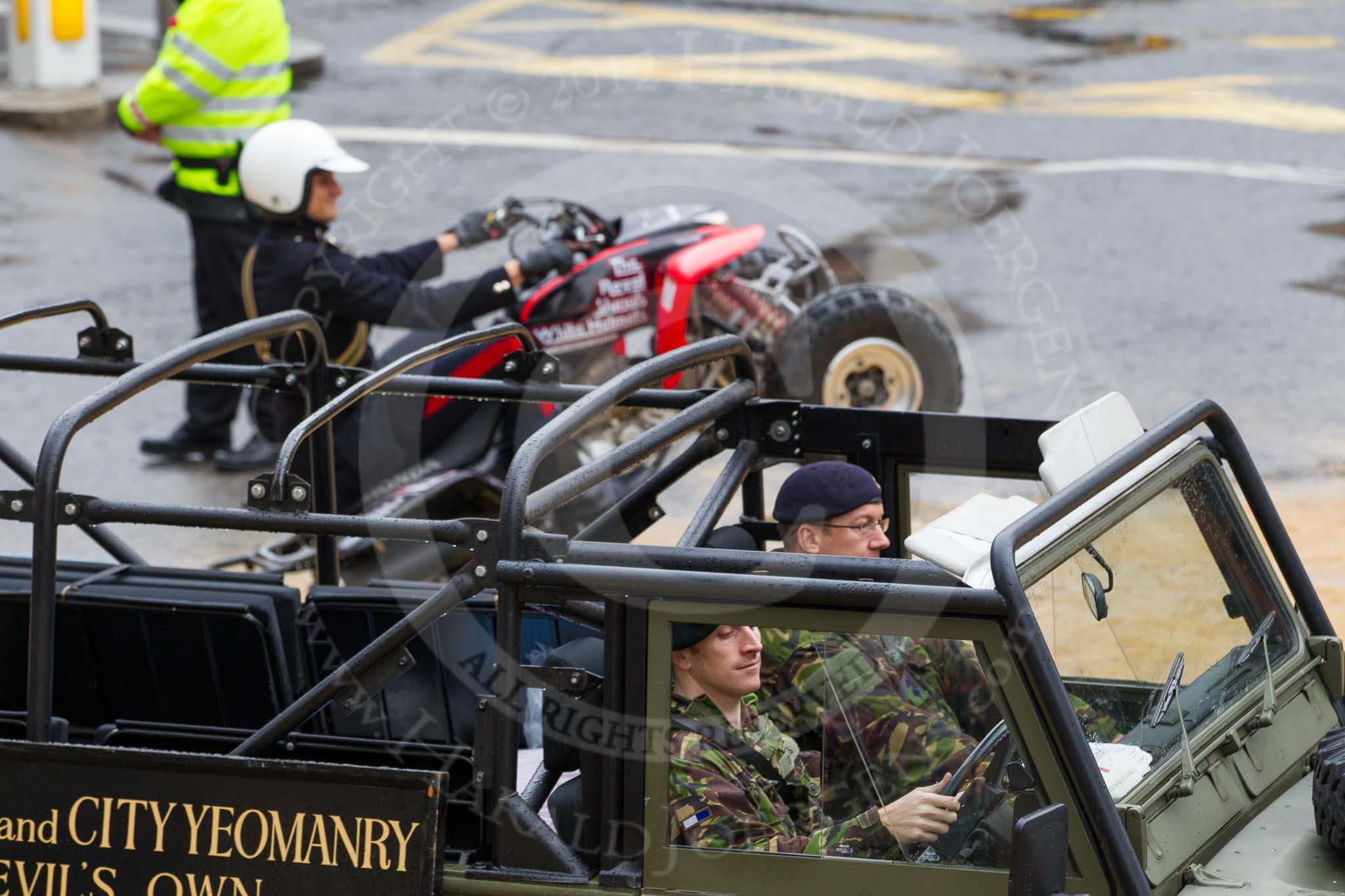 Lord Mayor's Show 2012: Entry 74 - The Band of The Royal Yeomanry (Inns of Court & City Yeomanry)..
Press stand opposite Mansion House, City of London,
London,
Greater London,
United Kingdom,
on 10 November 2012 at 11:31, image #918