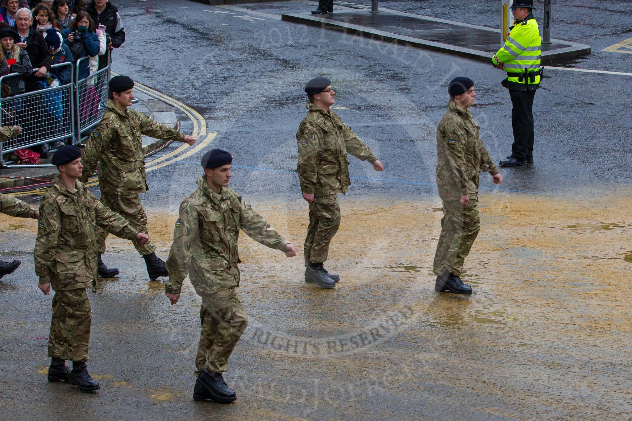 Lord Mayor's Show 2012: Entry 74 - The Band of The Royal Yeomanry (Inns of Court & City Yeomanry)..
Press stand opposite Mansion House, City of London,
London,
Greater London,
United Kingdom,
on 10 November 2012 at 11:32, image #938