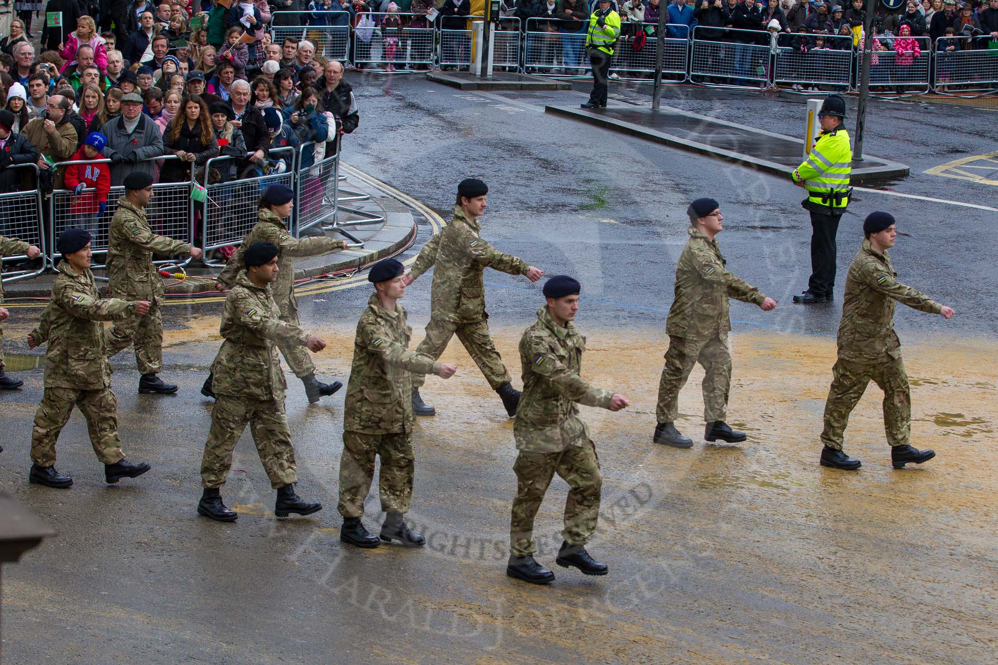 Lord Mayor's Show 2012: Entry 74 - The Band of The Royal Yeomanry (Inns of Court & City Yeomanry)..
Press stand opposite Mansion House, City of London,
London,
Greater London,
United Kingdom,
on 10 November 2012 at 11:32, image #939
