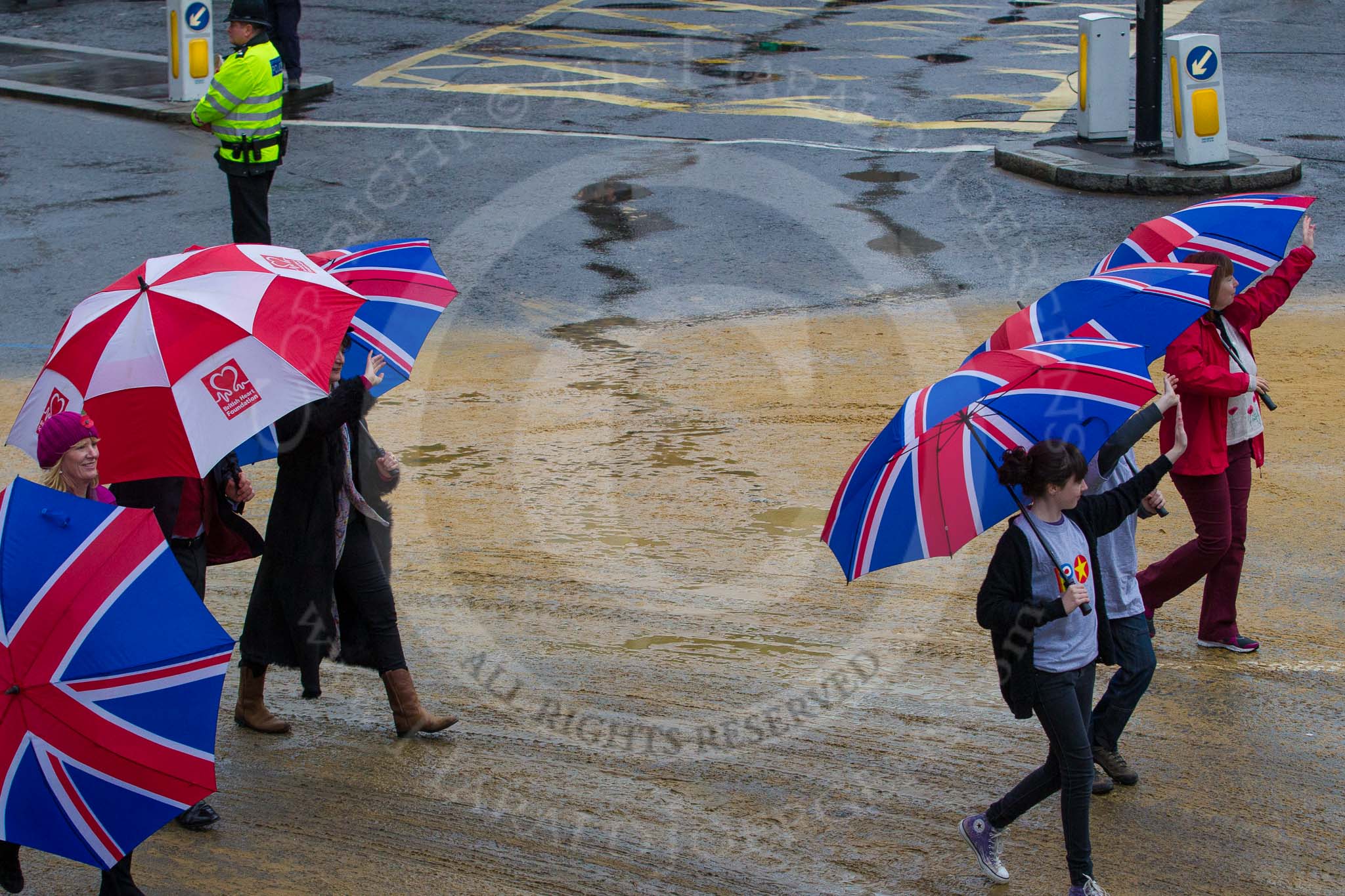 Lord Mayor's Show 2012: Entry 76 - 3 Military Intelligence Battalion (Volunteers) with members of the affiliated Livery Company, The Worshipful Company of Painter Stainers..
Press stand opposite Mansion House, City of London,
London,
Greater London,
United Kingdom,
on 10 November 2012 at 11:33, image #967