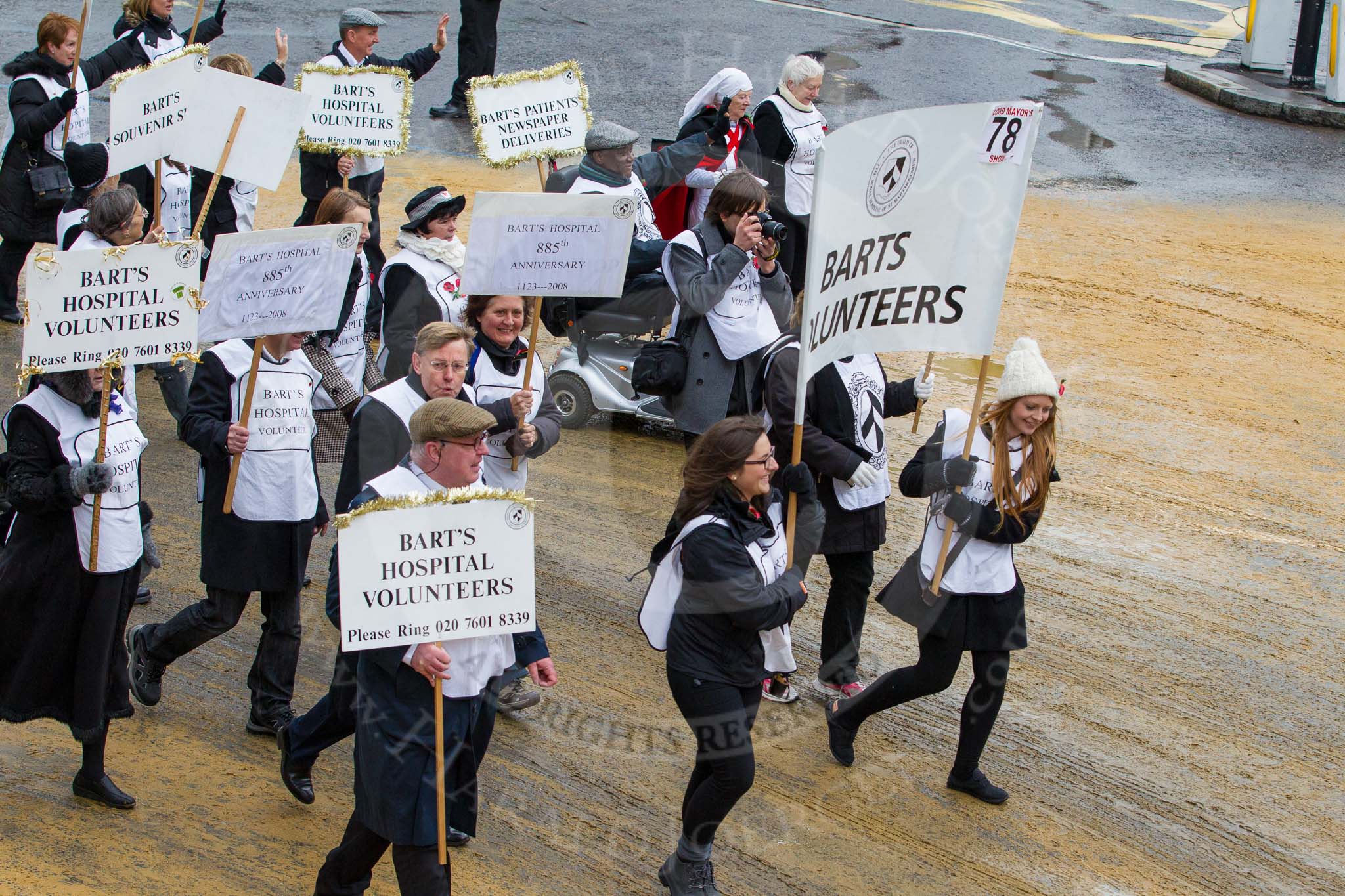 Lord Mayor's Show 2012: Entry 78 - Guild of the Royal Hospital of St Bartholomew (Bart's Hospital)..
Press stand opposite Mansion House, City of London,
London,
Greater London,
United Kingdom,
on 10 November 2012 at 11:34, image #975