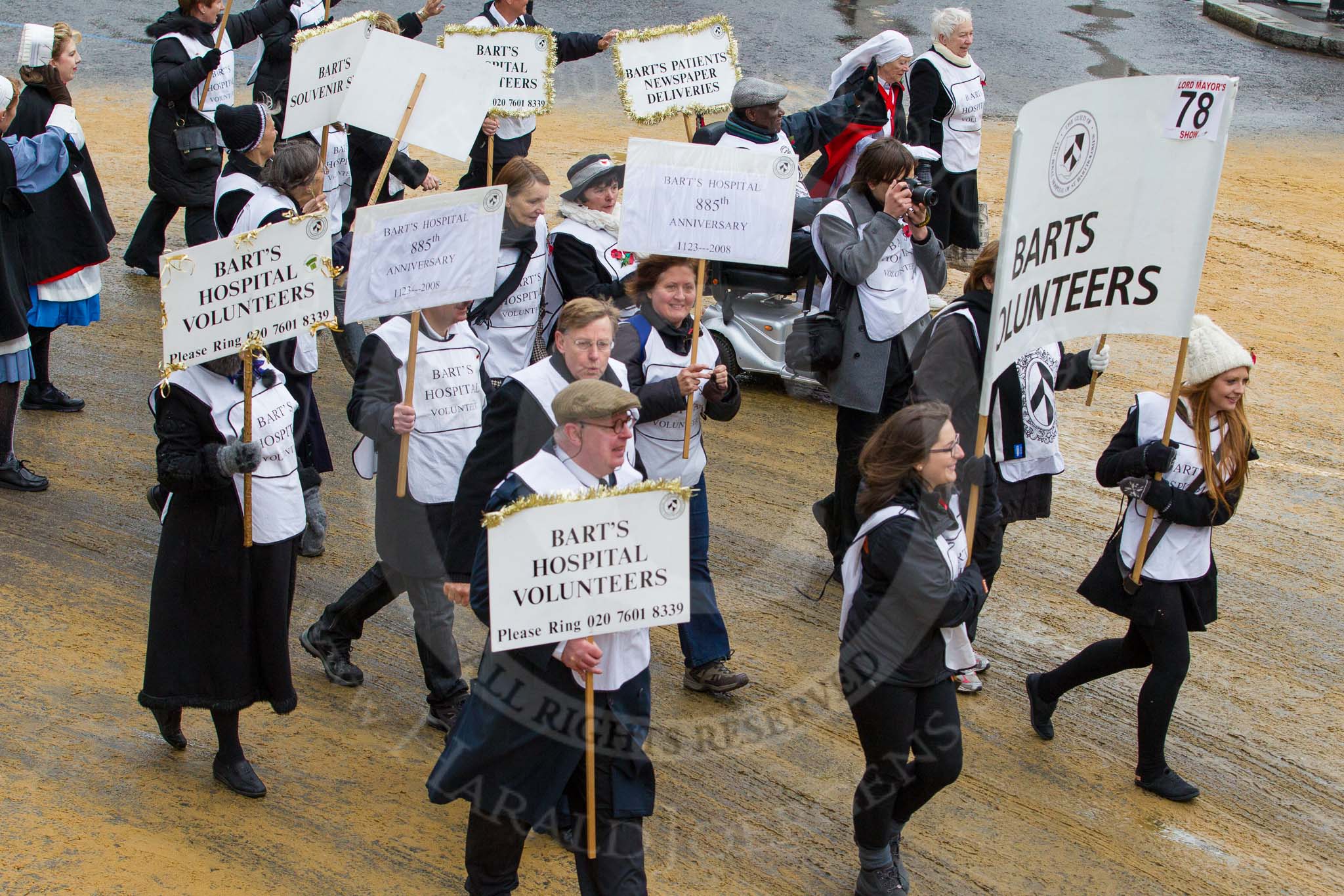 Lord Mayor's Show 2012: Entry 78 - Guild of the Royal Hospital of St Bartholomew (Bart's Hospital)..
Press stand opposite Mansion House, City of London,
London,
Greater London,
United Kingdom,
on 10 November 2012 at 11:34, image #976